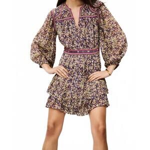 NEW BASH loly v-neck dress in violet multi
